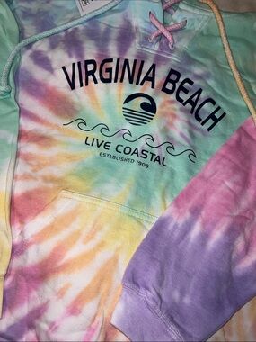Virginia Beach Tie-Dye Pullover Hoodie - Pastel Multicolor